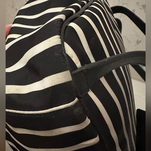 Kate Spade Black and White Striped Nylon Backpack - Picture 11 of 16